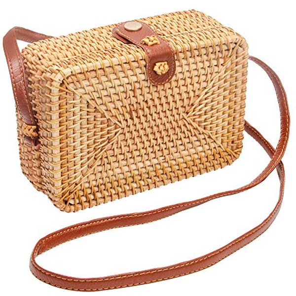 Rattan Wicker Crossbody Bag