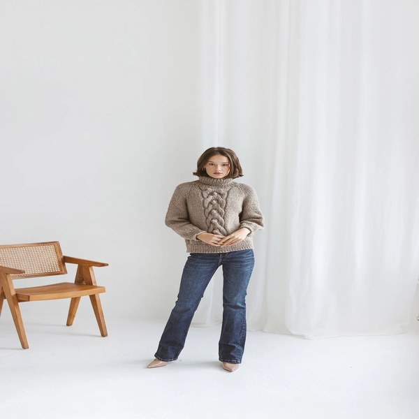 Chunky Turtleneck Knit Sweater